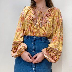 Boho Balloon Sleeve Blouse